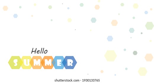 Hello summer illustration, vector design. on a white background. Idea for design posters, brochures, posters, flyers with space for text.