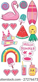 Hallo Sommer Illustration Vektor Aufkleber