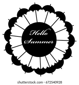 Hello summer image isolated on color background. Vector illustration.