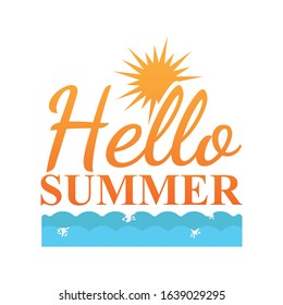 Hello summer image typography vector design image. Summer day theme vector image design illustration
