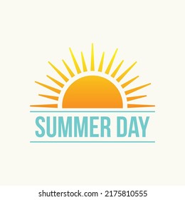Hello summer image typography vector design image. Summer day theme vector image design illustration