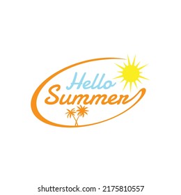 Hello summer image typography vector design image. Summer day theme vector image design illustration
