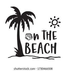 Hello summer. Isolated vector hand drawn. Simple vector lettering for print, t-shirt and poster. Typographic design.