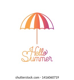 hello summer label with colorful image