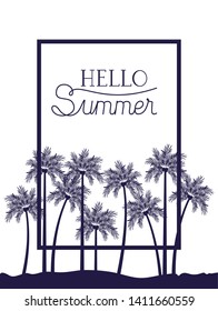 hello summer label isolated icon