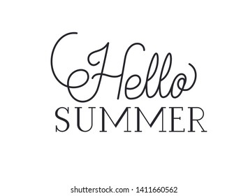 hello summer label isolated icon