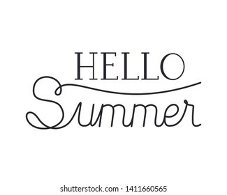 hello summer label isolated icon