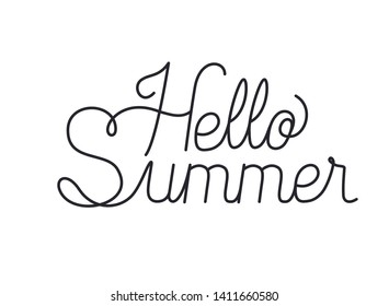 hello summer label isolated icon