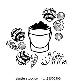 hello summer label with white background