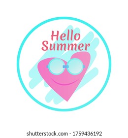 Hello summer labels, icon and white background - Vector Illustration