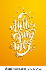 Hello summer lettering
