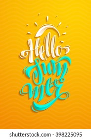 Hello summer lettering