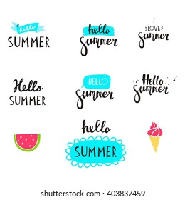 Hello summer lettering