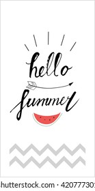 Hello summer lettering