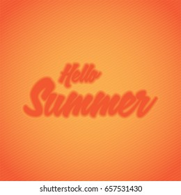 hello summer lettering with blur effect text