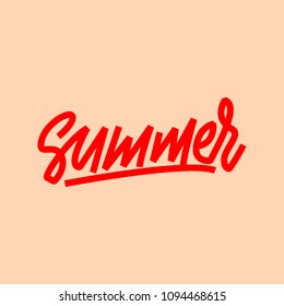 Hello summer. Lettering card