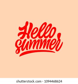Hello summer. Lettering card