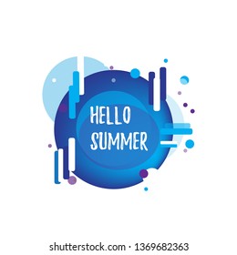 Hello Summer lettering design. Vector illustration EPS10
