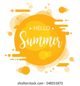 Hello Summer Lettering Design. Vector Illustration EPS10