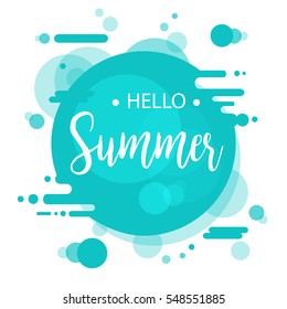 Hello Summer lettering design. Vector illustration EPS10