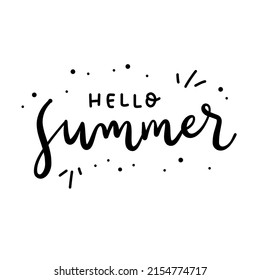 Hello Summer Lettering Logo. Modern Summer Logo with Splash Element