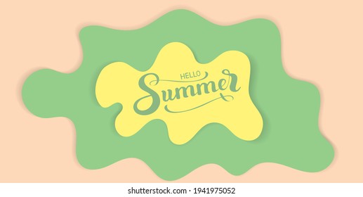 Hello summer - lettering for postcards, design decoration. Great mood, expectation of a miracle during this period of the year.
