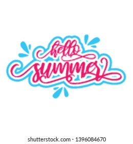  hello summer lettering typography design