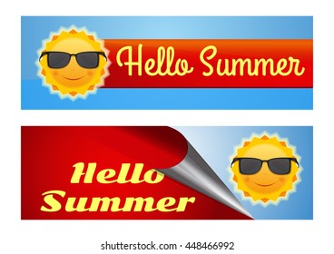 Hello summer lettering.. Vector illustration