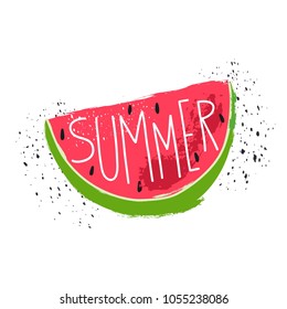 Hello Summer Lettering and watermelon