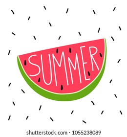 Hello Summer Lettering and watermelon