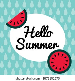 hola saltos de verano con sandía. ilustración vectorial