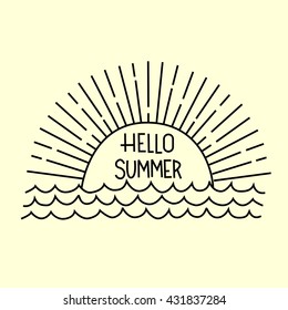 Hello Summer line art 