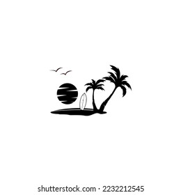 Hello Summer Logo. summer beach logo vector illustration