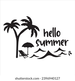 hello summer logo inspirational positive quotes, motivational, typography, lettering design