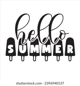 hello summer logo inspirational positive quotes, motivational, typography, lettering design
