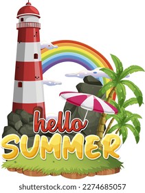 Hallo Sommer Logo-Vorlage Illustration