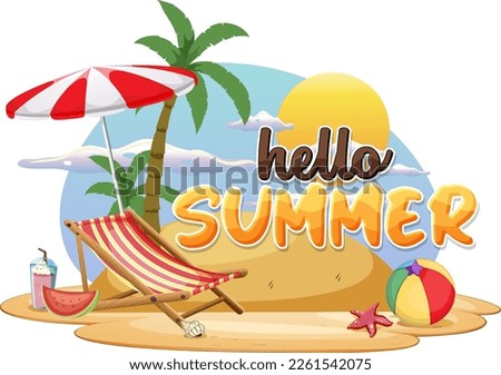 Hello summer logo template illustration