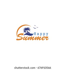 Hello Summer logo template vector illustration