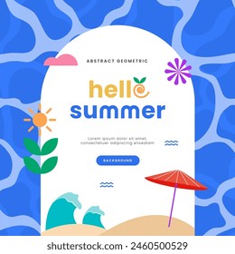 Hello summer minimalist tropical background