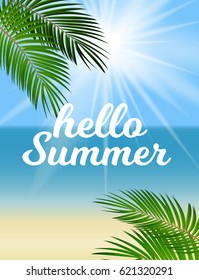 Hello Summer Natural Background Vector Illustration EPS10