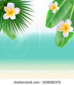 Hello Summer Natural Floral Background Vector Illustration EPS10