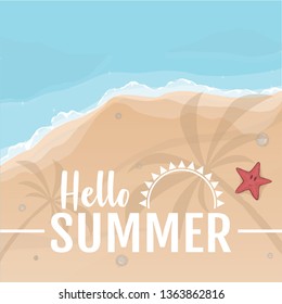 Hello summer ocean vector design