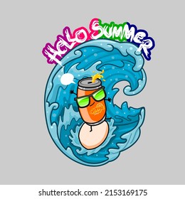 hola verano con zumo de naranja la bebida puede el surf con carácter