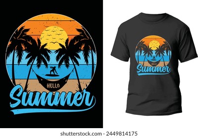 Hello summer outdoor t-shirt design
