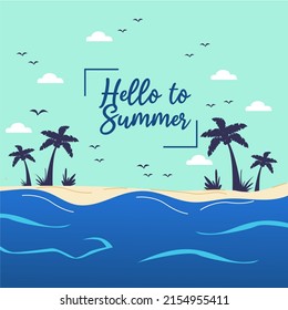 hello summer party illustration background