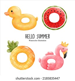 Hello Summer, Pool Party Vector Illustration