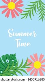 Hello summer poster and background logo template