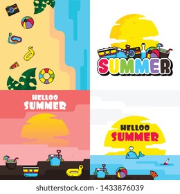 Hello Summer Poster Illustration Vector