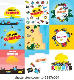 Hello Summer Poster Illustration Vector