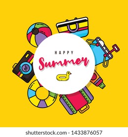 Hello Summer Poster Illustration Vector